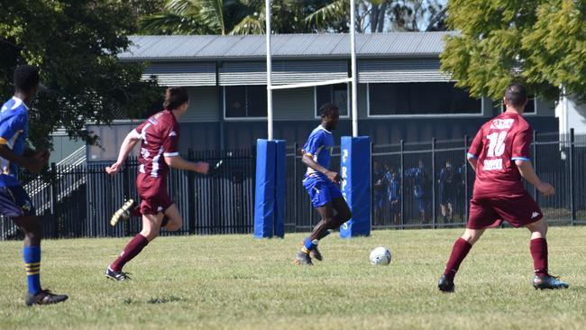 Wednesday morning’s game was all part of a plan to promote a positive relationship between Redbank Plains High School students and local police. Photo: Ebony Graveur