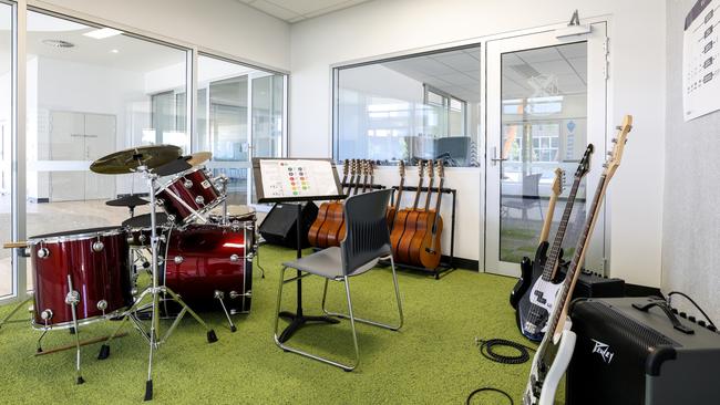 Specialty music tutoring room with a variety of instruments and equipment for students to use. Picture: Supplied.