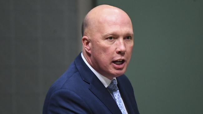 Home Affairs Minister Peter Dutton in Question Time at Parliament House in Canberra this week.