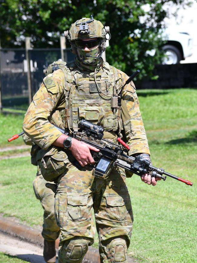 Australian Army soldiers during the North Queensland Warfighter Exercise in Ingham, Hinchinbrook Shire, North Queensland. Picture: Cameron Bates