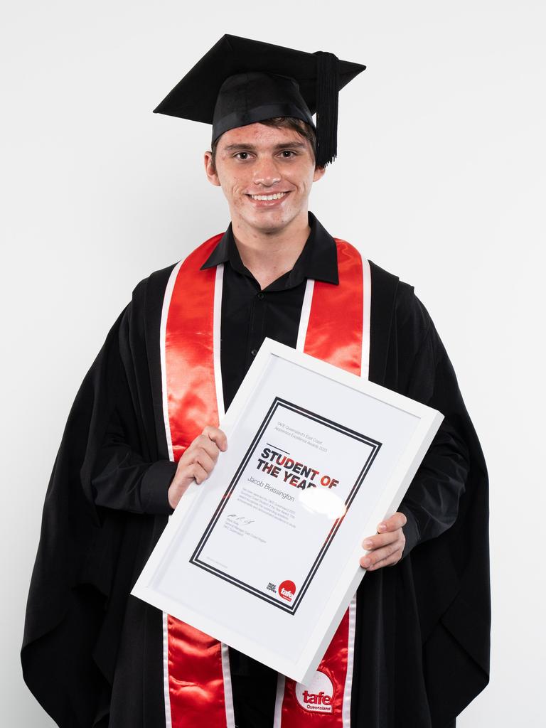 The ceremony was a particularly proud moment for 20-year-old Diploma of Nursing student Jacob Brassington, who was awarded the 2023 Fraser Coast Student of the Year for his dedication to his studies.