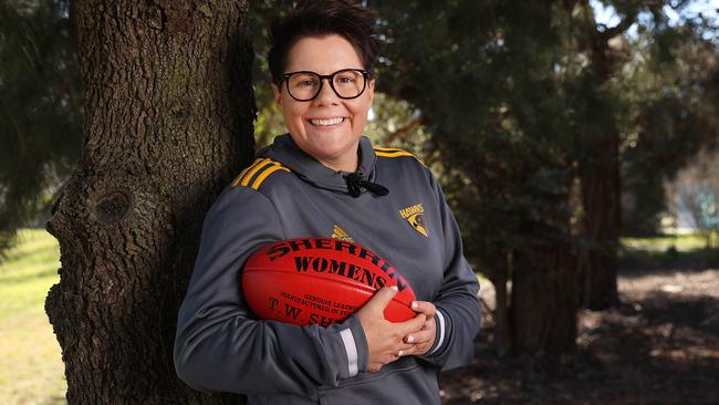 Bec Goddard will coach the Hawks in their maiden AFLW season. Picture: NCA NewsWire