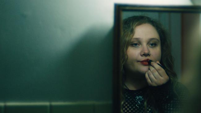 Danielle Macdonald in a scene from her new film Skin