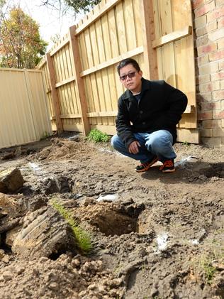 A Doncaster East Homeowner Says Work On An Easement In His Backyard Is Half Done Herald Sun