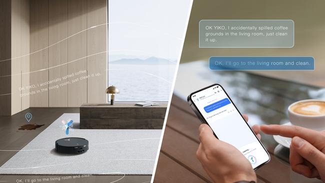 Ecovacs Robotics new Deebot X8 Pro Omni features voice commands so you can tell YIKO to clean up a spill in any room.