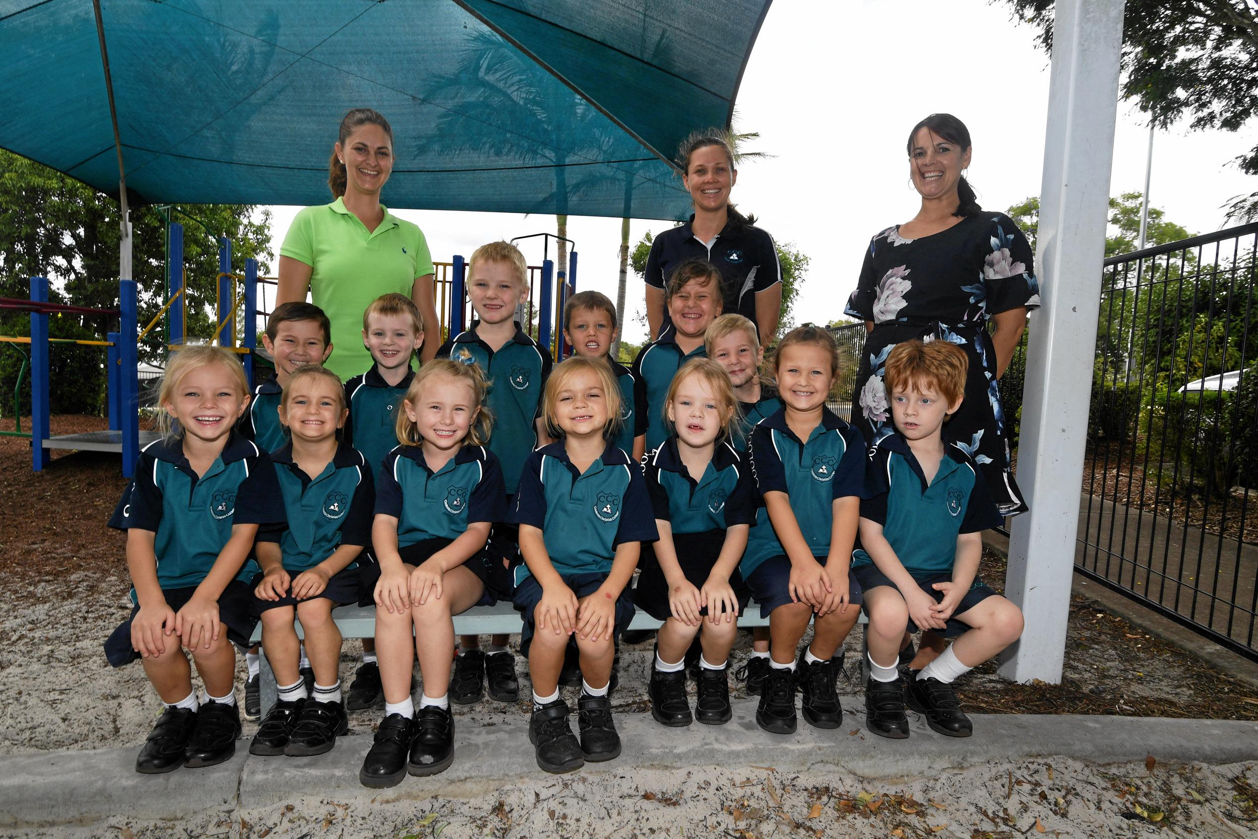 Cooloola Christian College - Back row L to RMrs Kym Ellingsen (Teacher Aide), Mrs Kylee Jones (Teacher Aide) and Mrs Monique Reid (Teacher).Middle row L to RJack Palmer, Tyler Dunn, William Gilchrist, Jayden Pascoe, Lyric Welch and James SloanFront row L to RKaitlin Ellingsen, Lillian Agnew, Madeline Wheatley, Sara-Lilly Fish-Lingard, Chloe Dean, Amaya Buchanan and Dallin BromleyAbsent: Connor Bessell, Hamish Dean, Esther-Rose Miners, Ash Krutsinger. Picture: Troy Jegers