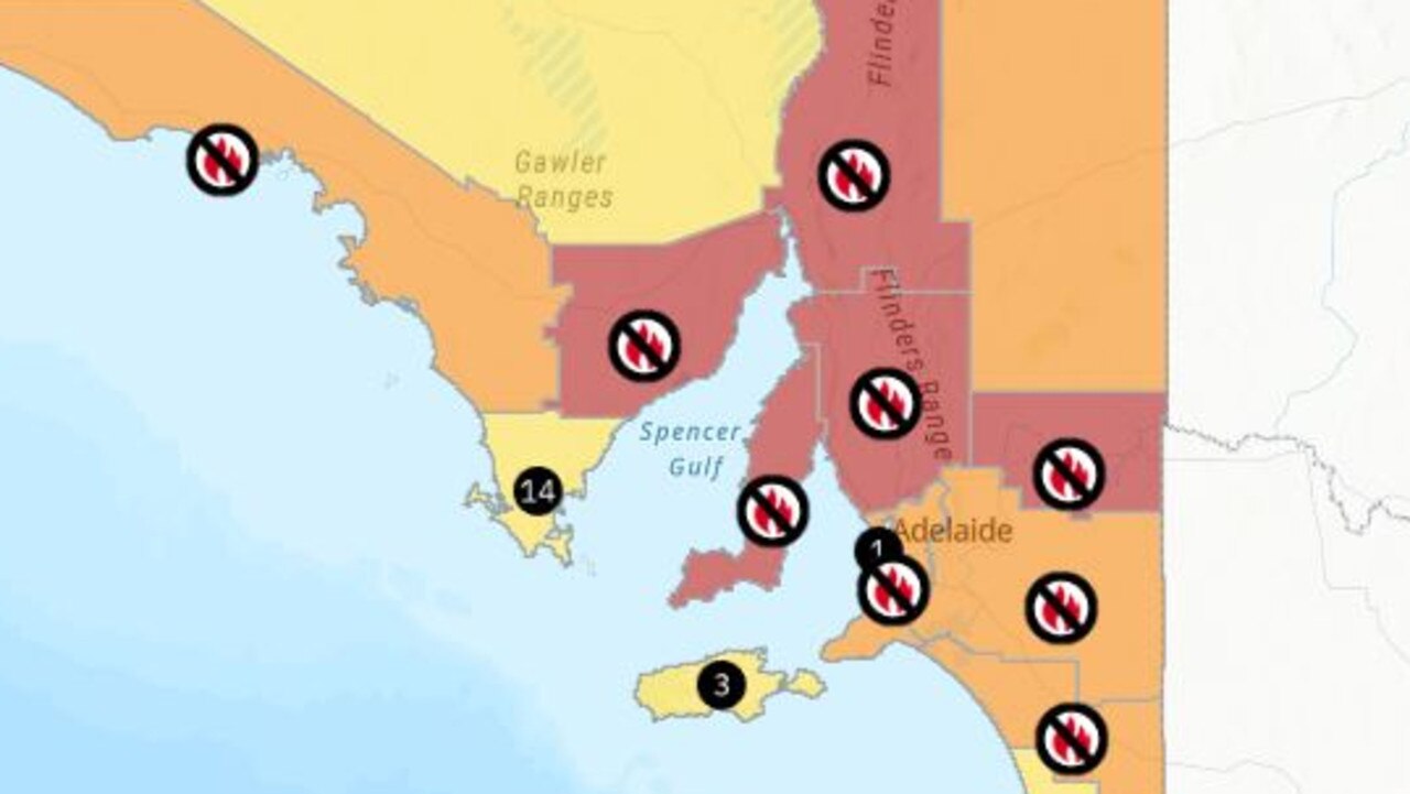 Catastrophic fire danger is forecast for large parts of South Australia on Friday. Picture: Country Fire Service SA