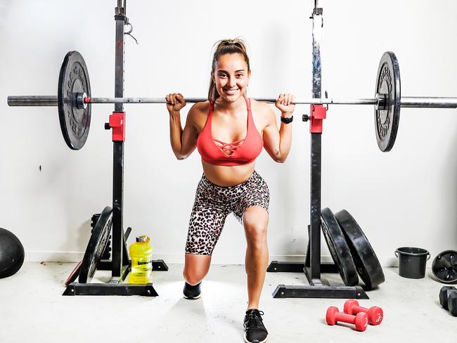 Marlette Le Feuvre said that as the lockout loomed, she was desperate to find equipment to continue her training. She was eventually able to borrow some from a gym. Picture: Nigel Hallett