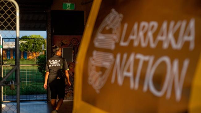 Larrakia Nation Night Patrol drops off a client to a Mission Australia Sobering Up Shelter in Berrimah, Darwin. Photograph: Che Chorley