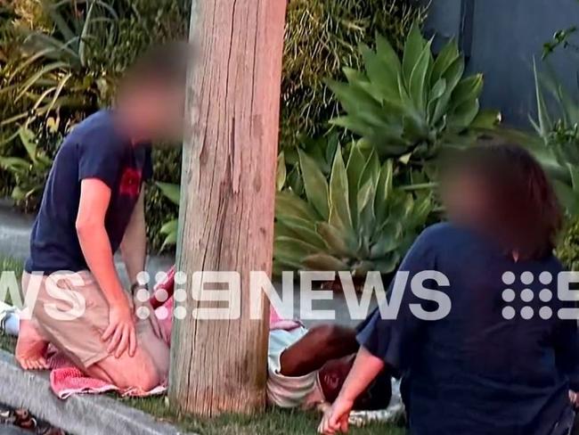 Broncos star Ezra Mam tested positive to a roadside drug test and was hospitalised after being involved in a car crash in Brisbane on Friday night. Picture: 9 News Queensland