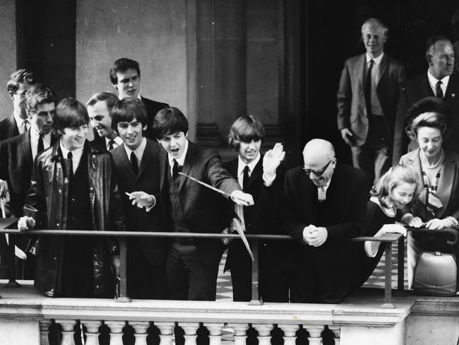 The Beatles attended a civic reception at Town Hall in 1964. Picture: When We Was Fab: Inside The Beatles Australasian Tour 1964