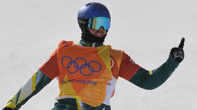 Australia's Alex ‘Chumpy’ Pullin reached the final of the snowboard cross. Picture: AFP