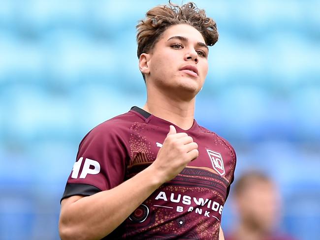 GOLD COAST, AUSTRALIA - JUNE 24: Reece Walsh during a Queensland Maroons State of Origin training session at Cbus Super Stadium on June 24, 2021 in Gold Coast, Australia. (Photo by Matt Roberts/Getty Images)