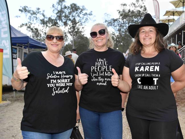 Tania Burke, Michelle Sheppard, and Leisha Chapman at Gympie Music Muster. Picture credit Patrick Woods.