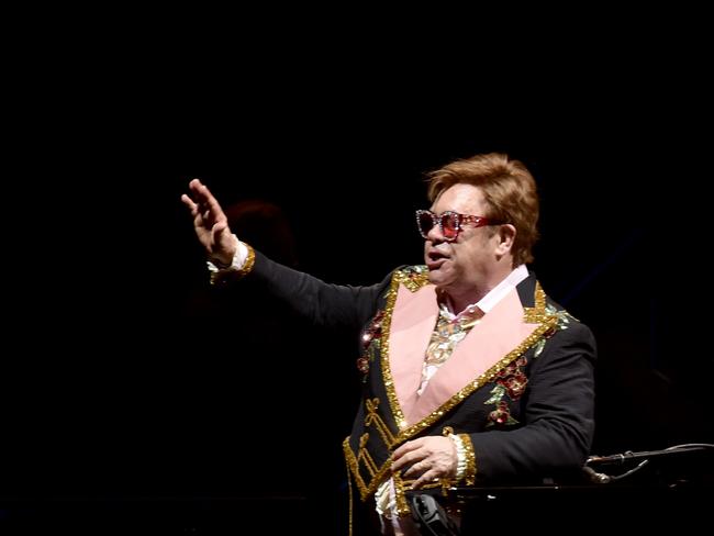 Elton John performs at the Queensland Country Bank Stadium in Townsville. Picture: Evan Morgan