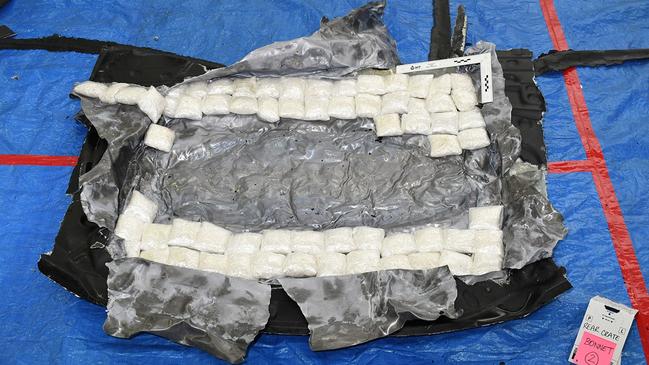 The substance was tested and gave a positive indication for methamphetamine. Picture: AFP