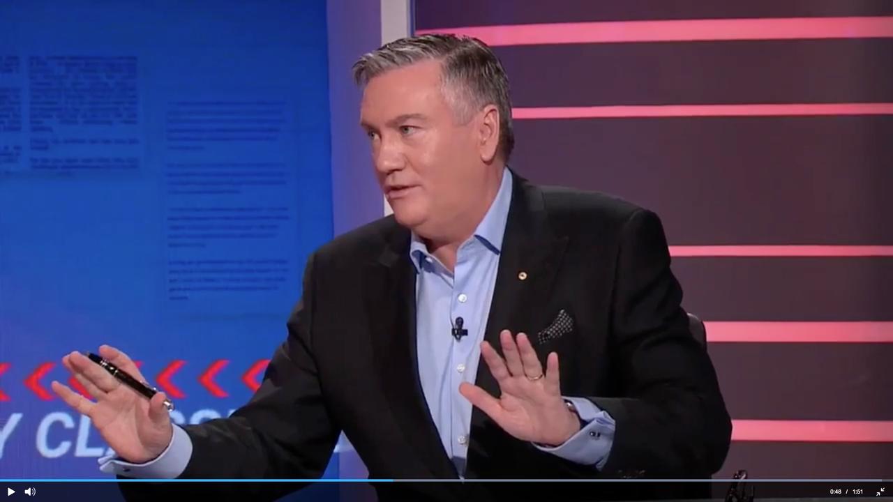 Collingwood president Eddie McGuire on Footy Classified. Picture: Channel 9