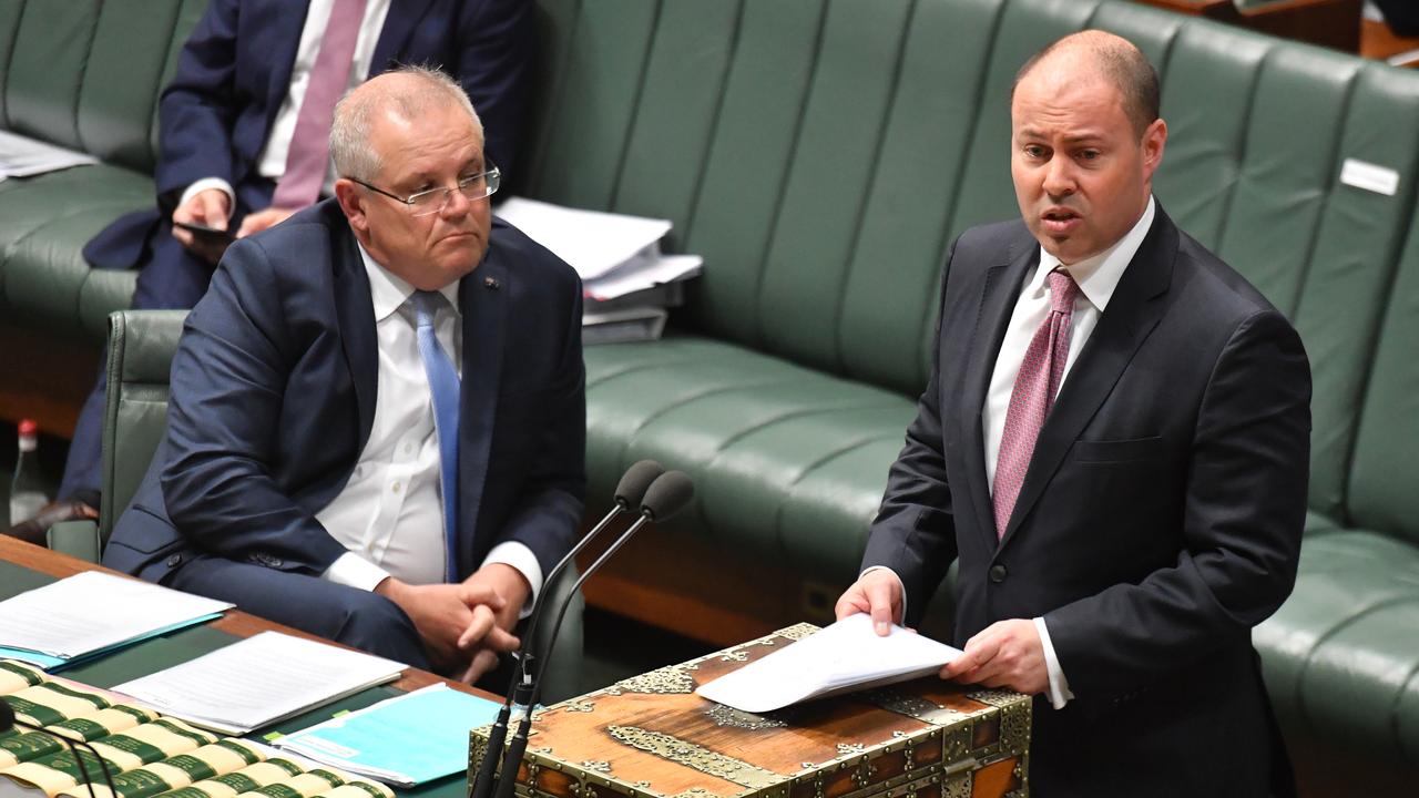 Prime Minister Scott Morrison and Treasurer Josh Frydenberg last week. Picture: Mick Tsikas/AAP