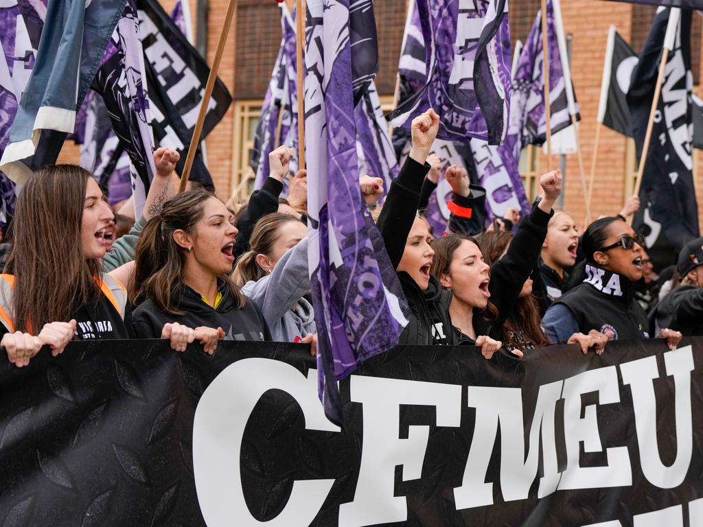 CFMEU rally Victoria Union members protest in Melbourne Herald Sun