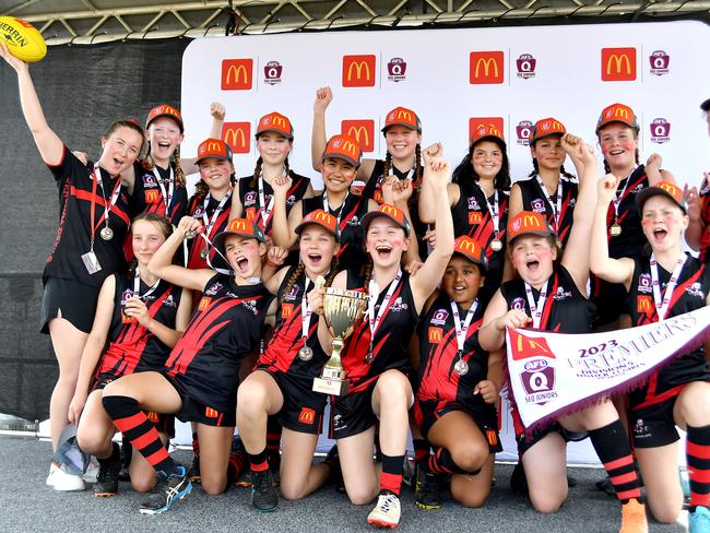 Action from Saturday's  McDonaldâs South East Queensland Youth Grand Finals played at Yeronga AFC.2 September 2023. Picture, John Gass