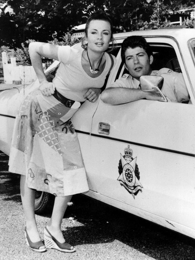 Paula Duncan and Greg Ross in the 1970s TV show Cop Shop.