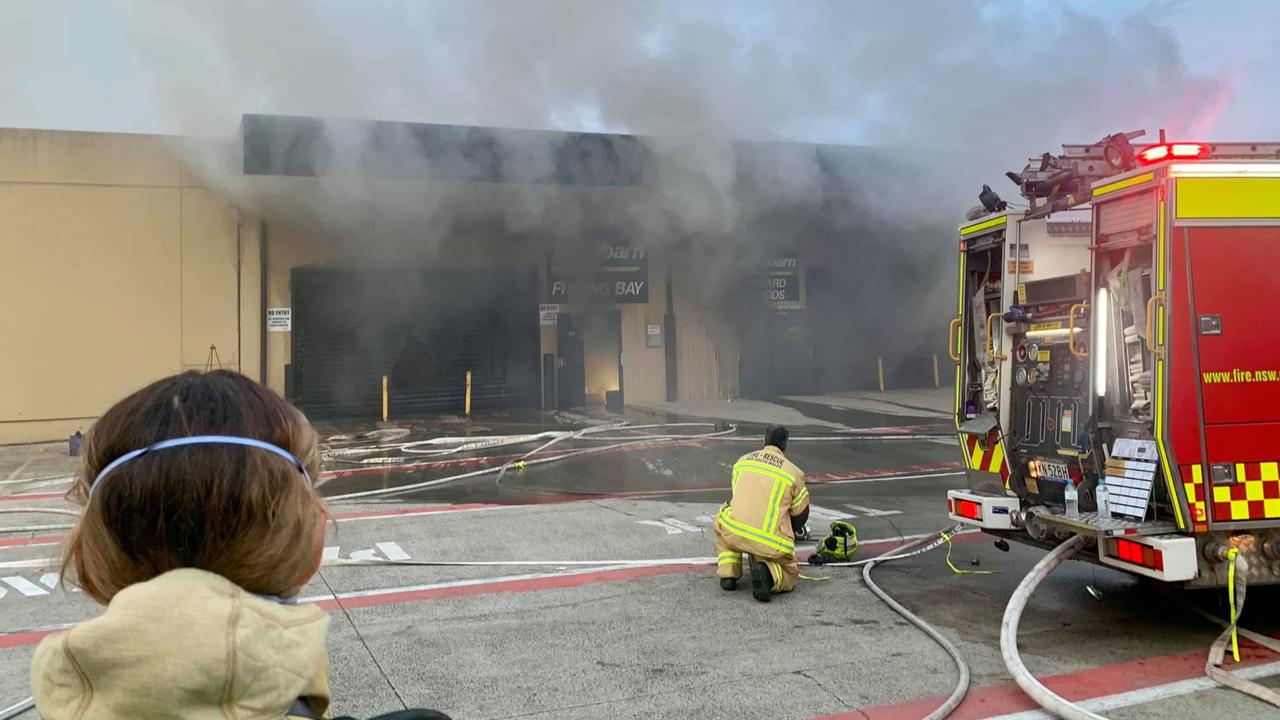 Firefighters attended a blaze at the AutoBarn store on Greenway Drive in Tweed Heads South on Saturday, October 24, 2020.