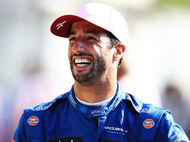 MONZA, ITALY - SEPTEMBER 12: Race winner Daniel Ricciardo of Australia driving the (3) McLaren F1 Team MCL35M Mercedes celebrates in parc ferme during the F1 Grand Prix of Italy at Autodromo di Monza on September 12, 2021 in Monza, Italy. (Photo by Bryn Lennon/Getty Images)