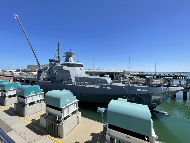 At ASC Osborne, the official launch of OPV Arafura. 16 December 2021. Picture Dean Martin