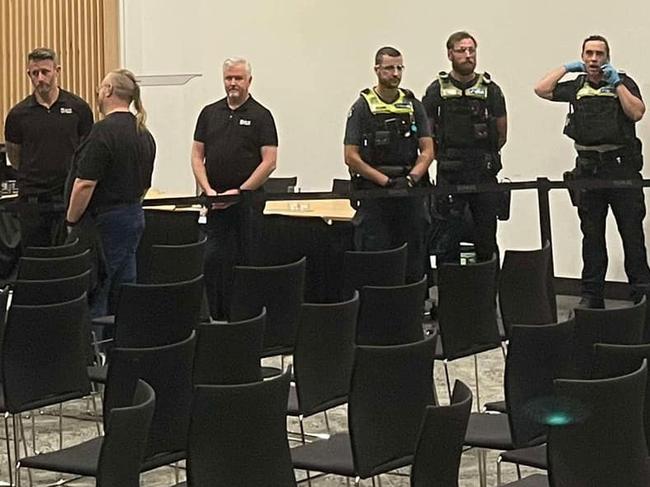 Councillors and staff of the City of Casey were allegedly escorted out of a council meeting by police on Tuesday night following a tense protest from more than 500 local residents.