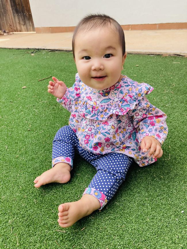 Lucy Hartley in the garden. Picture: Mabel