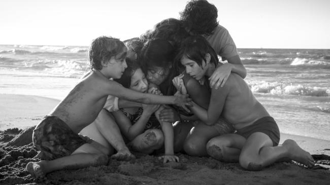 Yalitza Aparicio, centre, in a scene from the film Roma by Alfonso Cuaron. Picture: Netflix