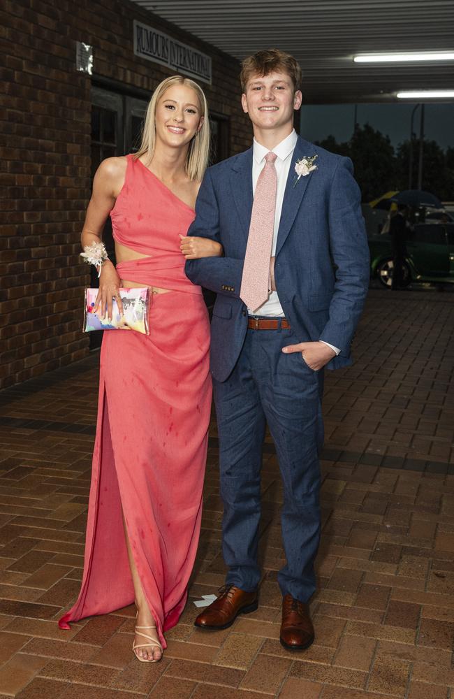 Olivia Clark partners Joe Sippel to the Toowoomba Grammar School formal at Rumours International, Wednesday, November 13, 2024. Picture: Kevin Farmer