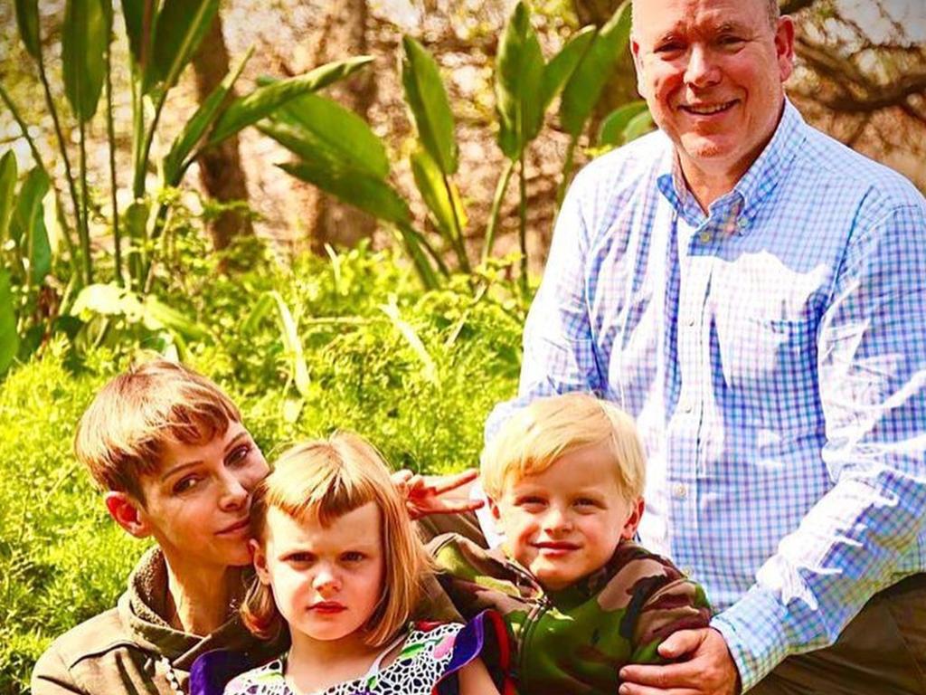 Princess Charlene has reunited with Prince Albert and their kids. Picture: Instagram