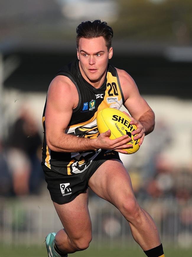 Kieran Lovell kicked two of the Tigers’ four goals. Picture: NIKKI DAVIS-JONES