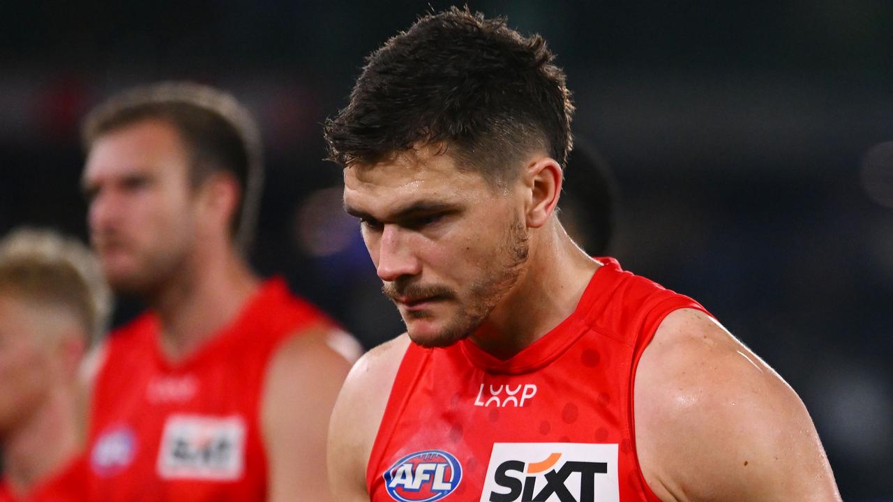 Gold Coast half-forward Ben Ainsworth is out for the rest of the season after suffering an AC joint injury against Port Adelaide on Sunday. Picture: Morgan Hancock / Getty Images