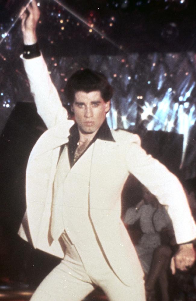 Actors John Travolta in 1977 film 'Saturday Night Fever'.