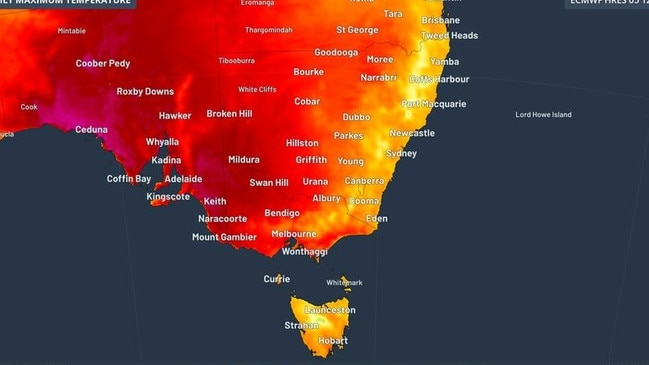 South Australia, Victoria and Tasmania can expect extreme heat to continue.