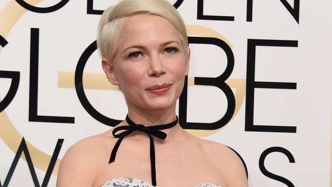 Michelle Williams arrives at the 2017 Golden Globe Awards in LA.