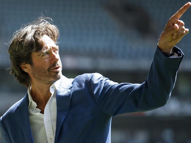 MELBOURNE, AUSTRALIA - NOVEMBER 20: Gillon McLachlan, Chief Executive Officer of the AFL speaks with the media during the Marvel Stadium plans unveiling press conference at Marvel Stadium on November 20, 2020 in Melbourne, Australia. (Photo by Dylan Burns/AFL Photos via Getty Images)