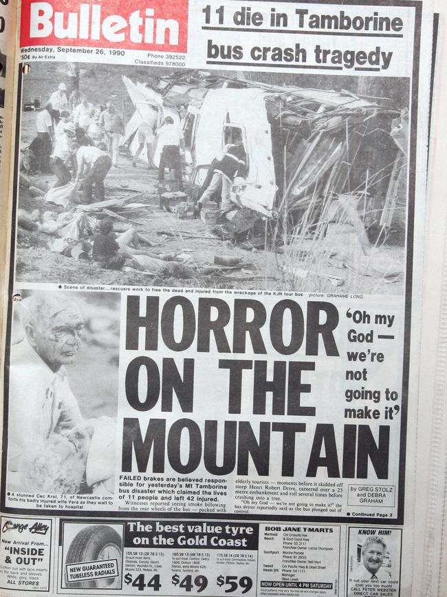 The Gold Coast Bulletin’S front page coverage of the disaster.