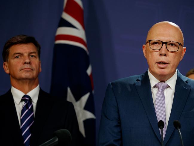 SYDNEY, AUSTRALIA - NewsWire Photos JUNE 19, 2024: Federal Opposition leader Peter Dutton during a joint press conference with Angus Taylor, Susan Ley, David Littleproud and Ted OÃBrien on Wednesday. Picture: NewsWire / Nikki Short