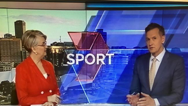 7 News Adelaide presenters Jane Doyle and Mark Soderstrom on the March 25, 2021, 6pm bulletin.