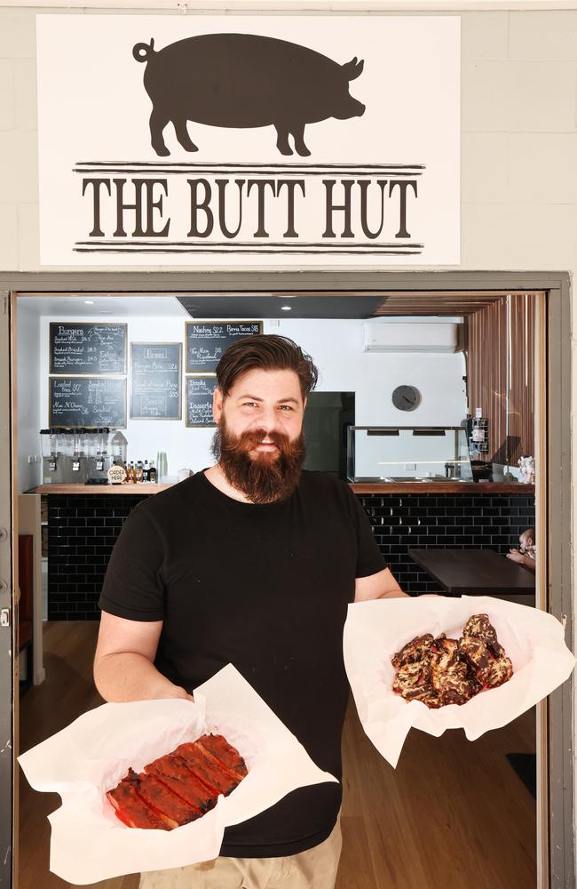 Marcus Nicholson in front of his dream restaurant, Butt Hutt at Nerang. Picture: Glenn Hampson