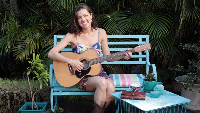 Award-winning singer-songwriter Amber Lawrence at her mother’s home in Mascot. Pictures: John Fotiadis