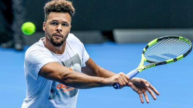 Things will get very tough, very quickly for Jo-Wilfred Tsonga. Picture: Tim Carrafa