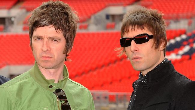 Noel Gallagher and Liam Gallagher of Oasis in 2008. Picture: Samir Hussein/Getty Images