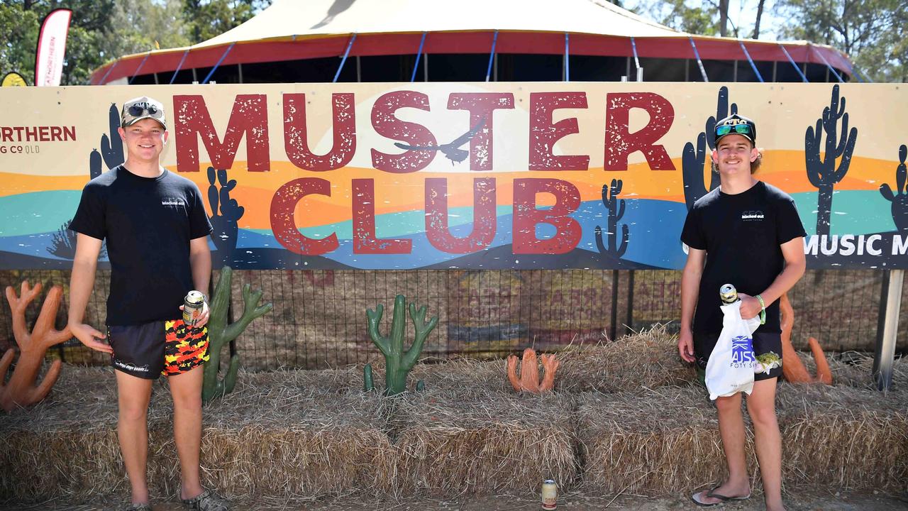 Jordan Bower and Ethan Keogh of Blacked Out Window Tinting at the Gympie Muster. Picture: Patrick Woods.