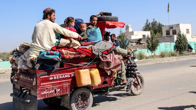 Tens of thousands of people in southern Afghanistan Helmand province have fled their homes this week following days of heavy fighting between the Taliban and security forces as violence continues to soar despite ongoing peace talks. Picture: AFP