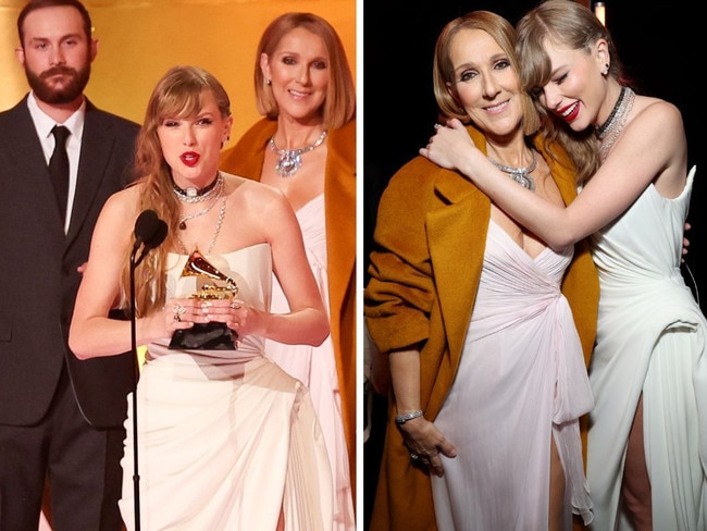 Celine Dion made her sensational Grammys appearance to show that her illness is “not a death sentence” — and was unfazed by Taylor Swift’s alleged snub. Picture: Supplied