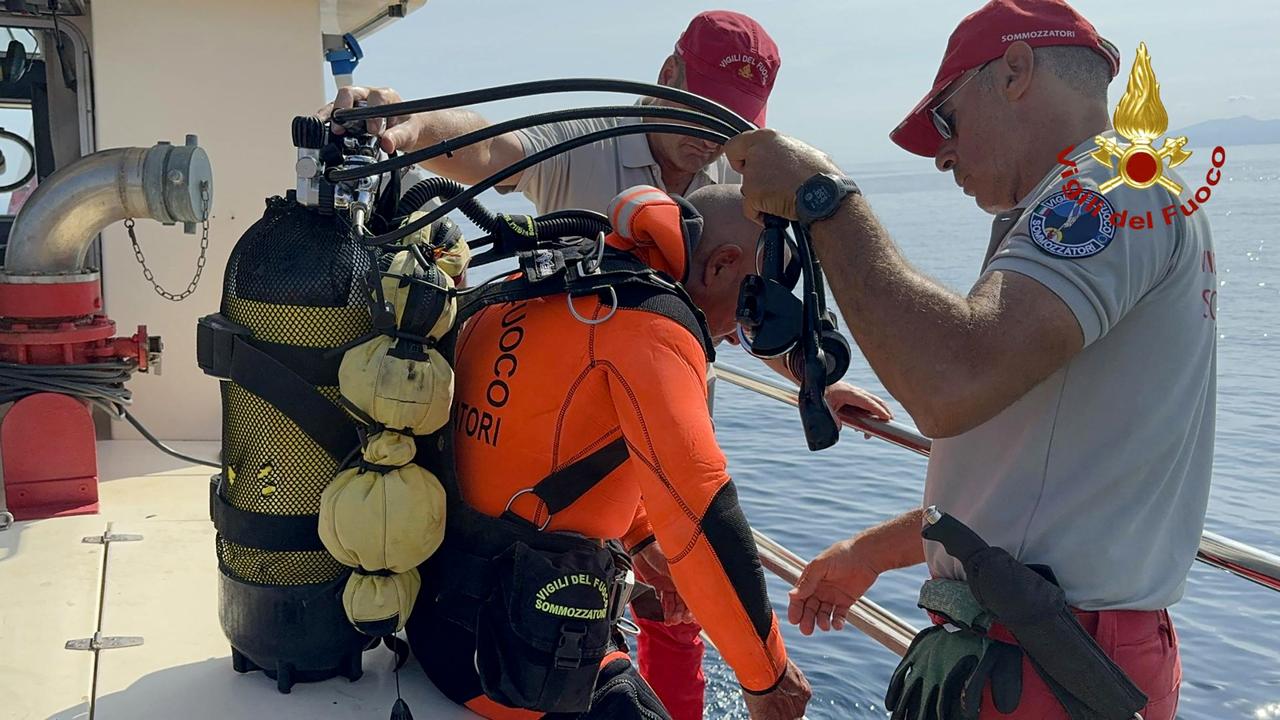 Specialist cave divers and their equipment were flown to Sicily from the mainland. Picture: Vigili del Fuoco / AFP